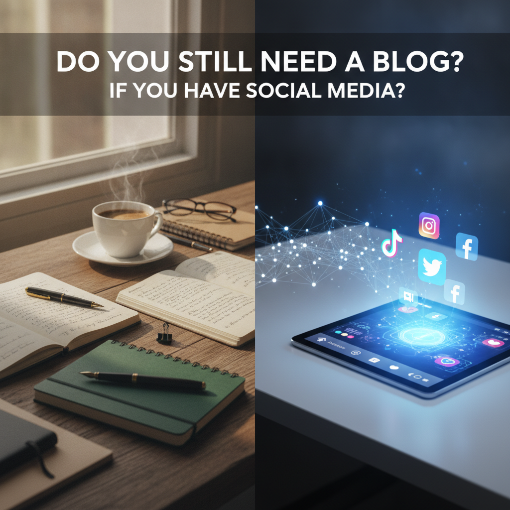 Professional illustration of Do You Still Need a Blog if You Have Social Media?